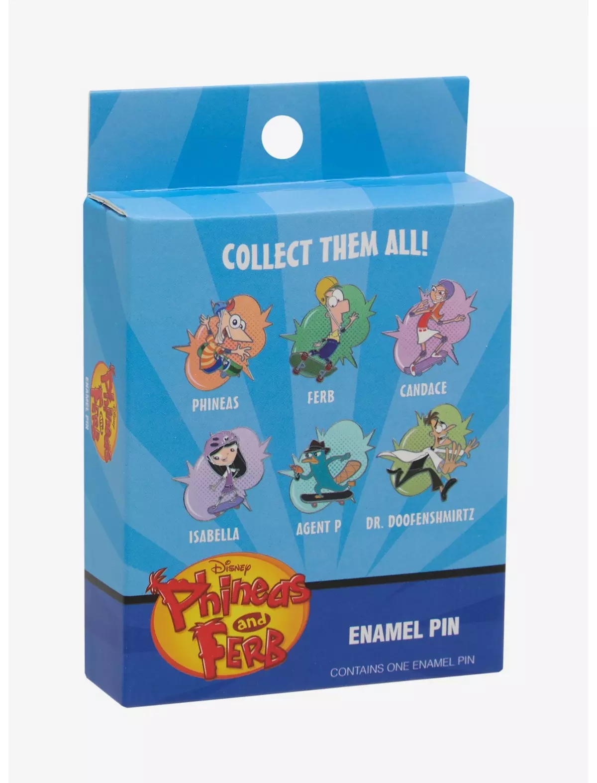 Disney Phineas and Ferb Skateboard Blind Box Enamel Pin - BoxLunch Exclusive Pin Box
