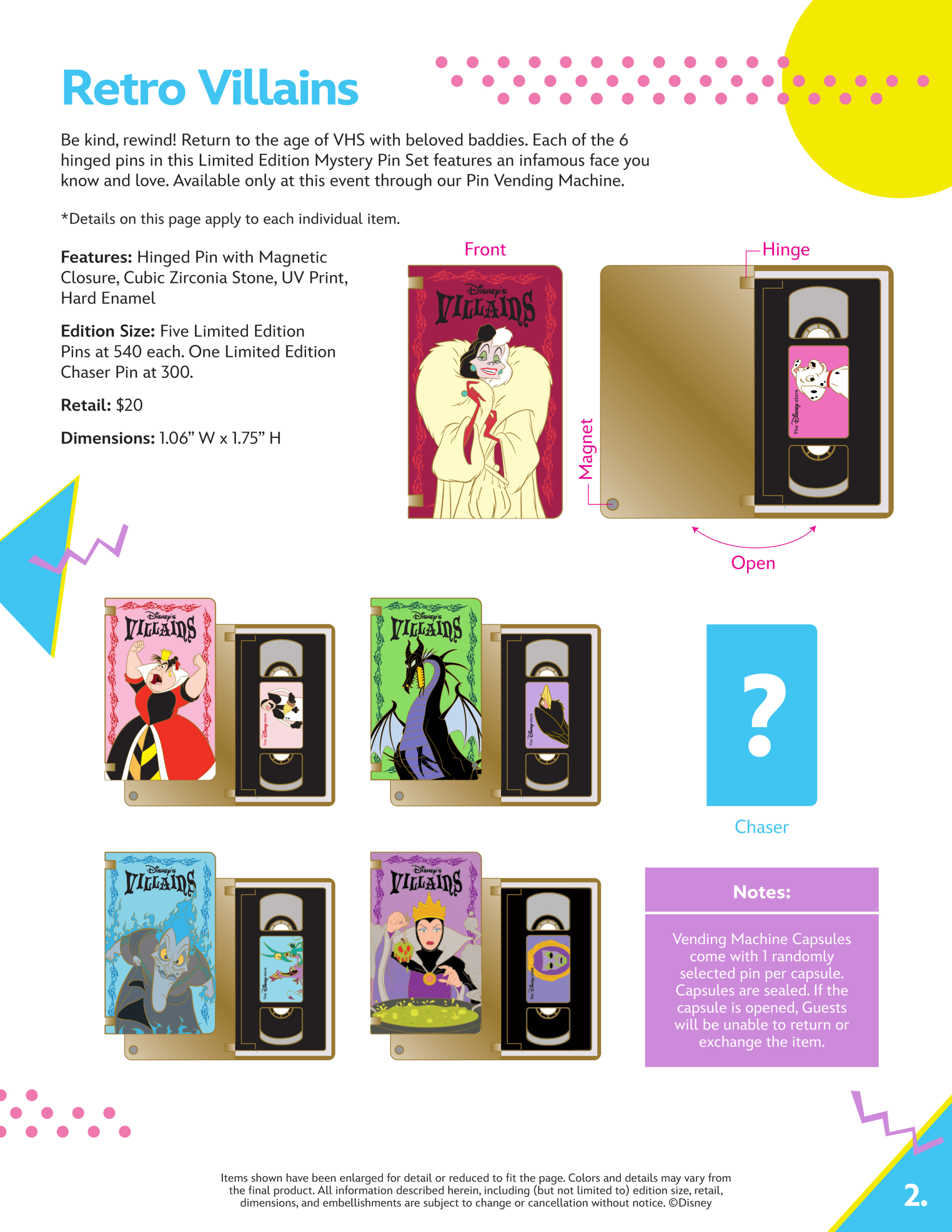 Disney Store Times Square Pin Trading Event Catalog Page 2