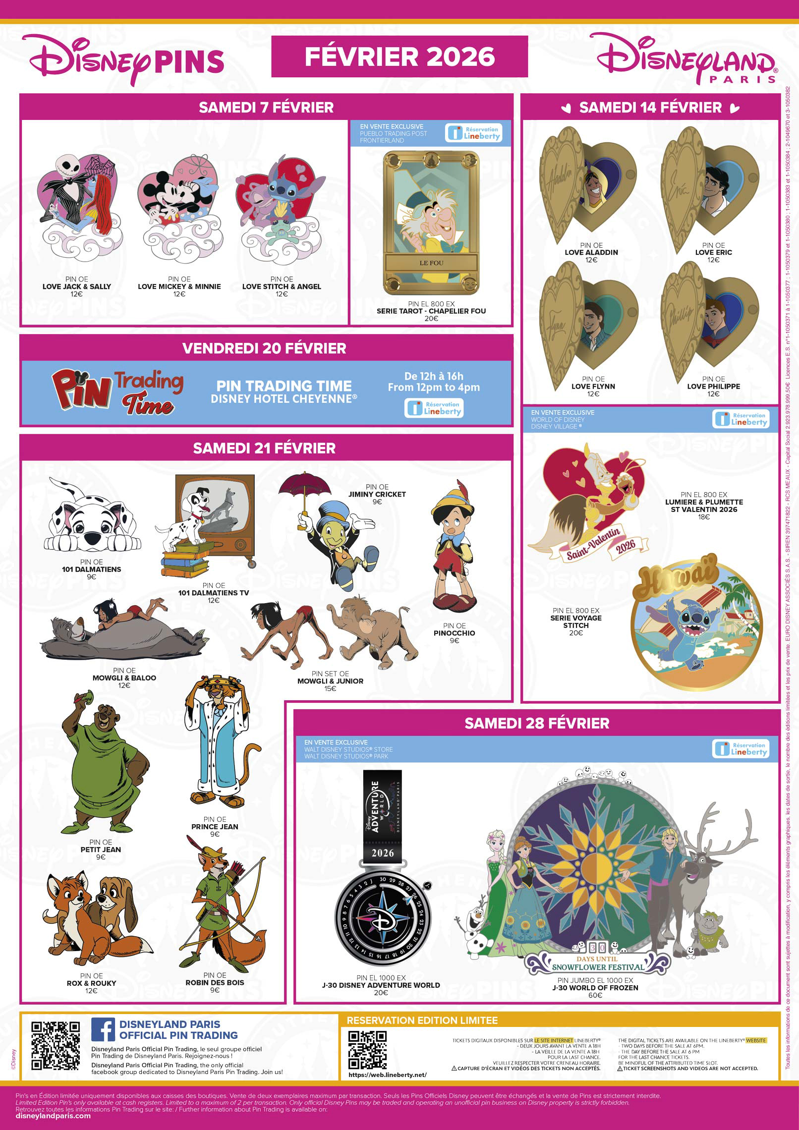 Disneyland Paris February 2026 Pin Release Schedule