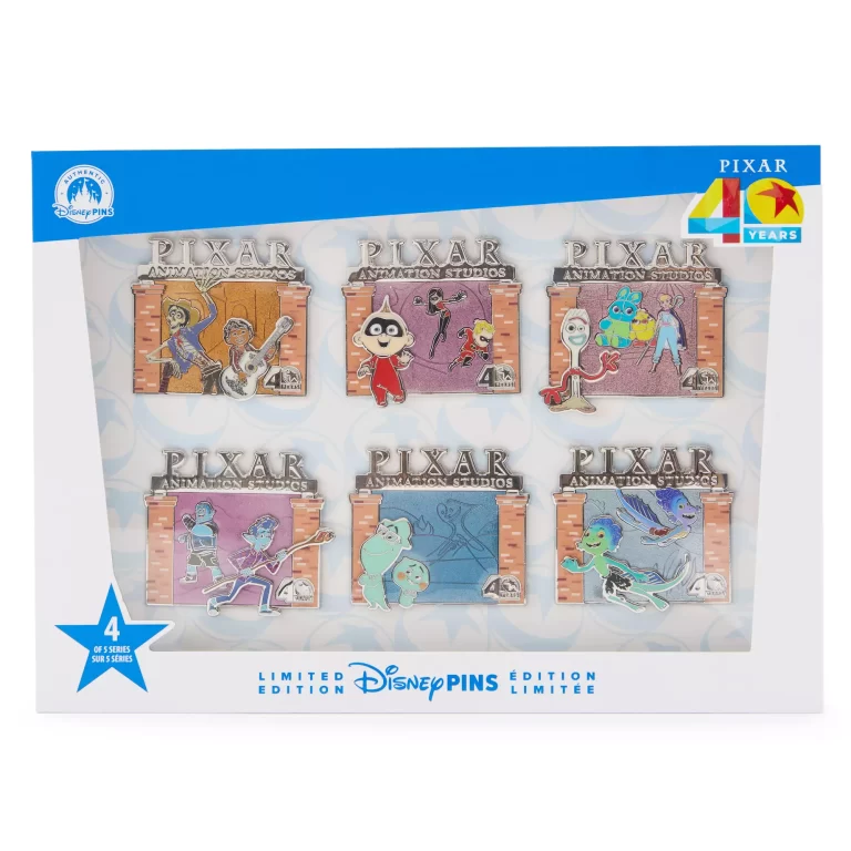 Pixar Animation Studios 40 Years Pin Set 4 – Limited Edition Box Set