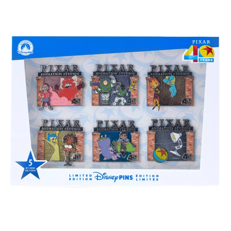 Pixar Animation Studios 40 Years Pin Set 5 – Limited Edition