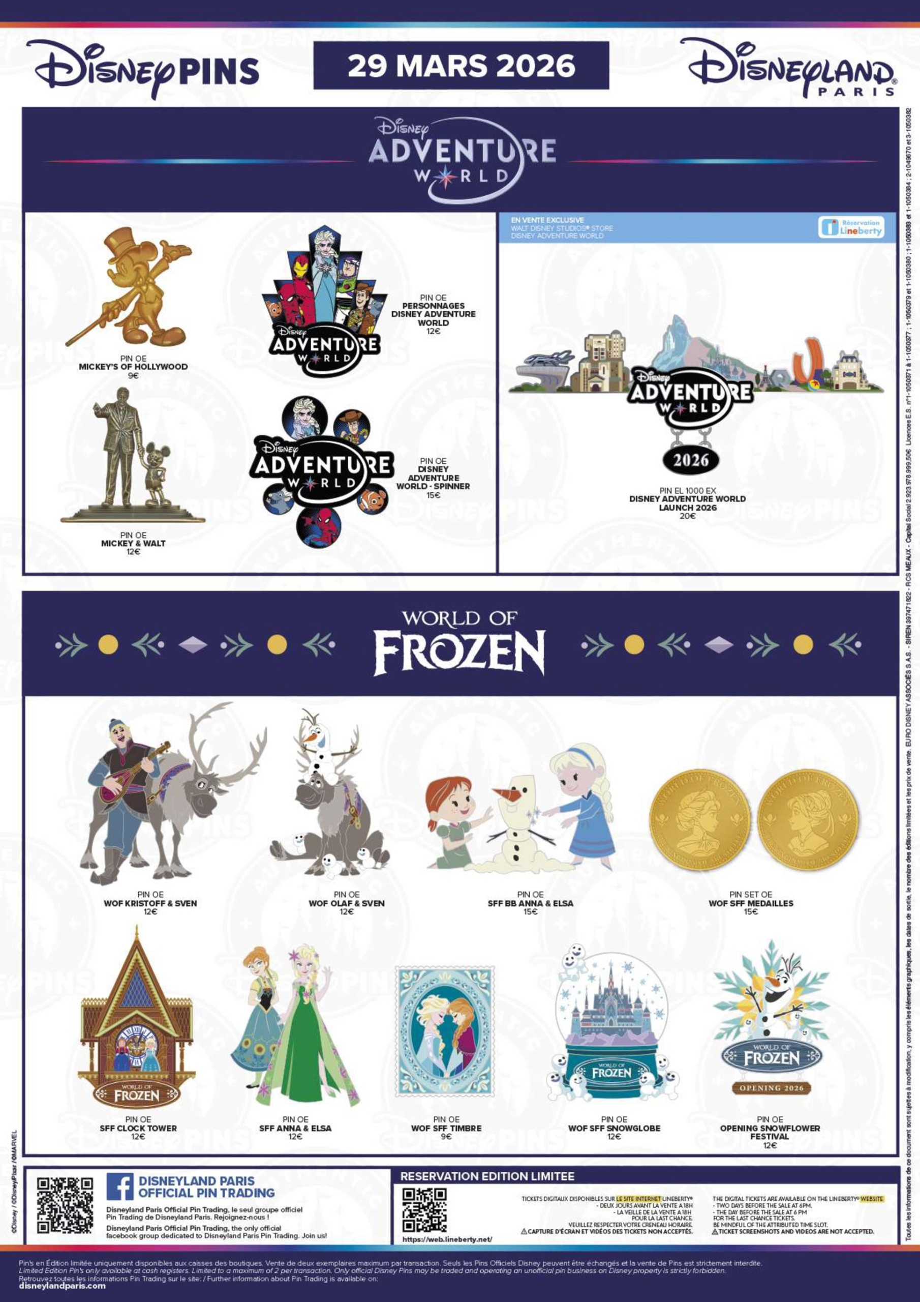 Disneyland Paris Disney Adventure World March 2026 Pin Release Schedule