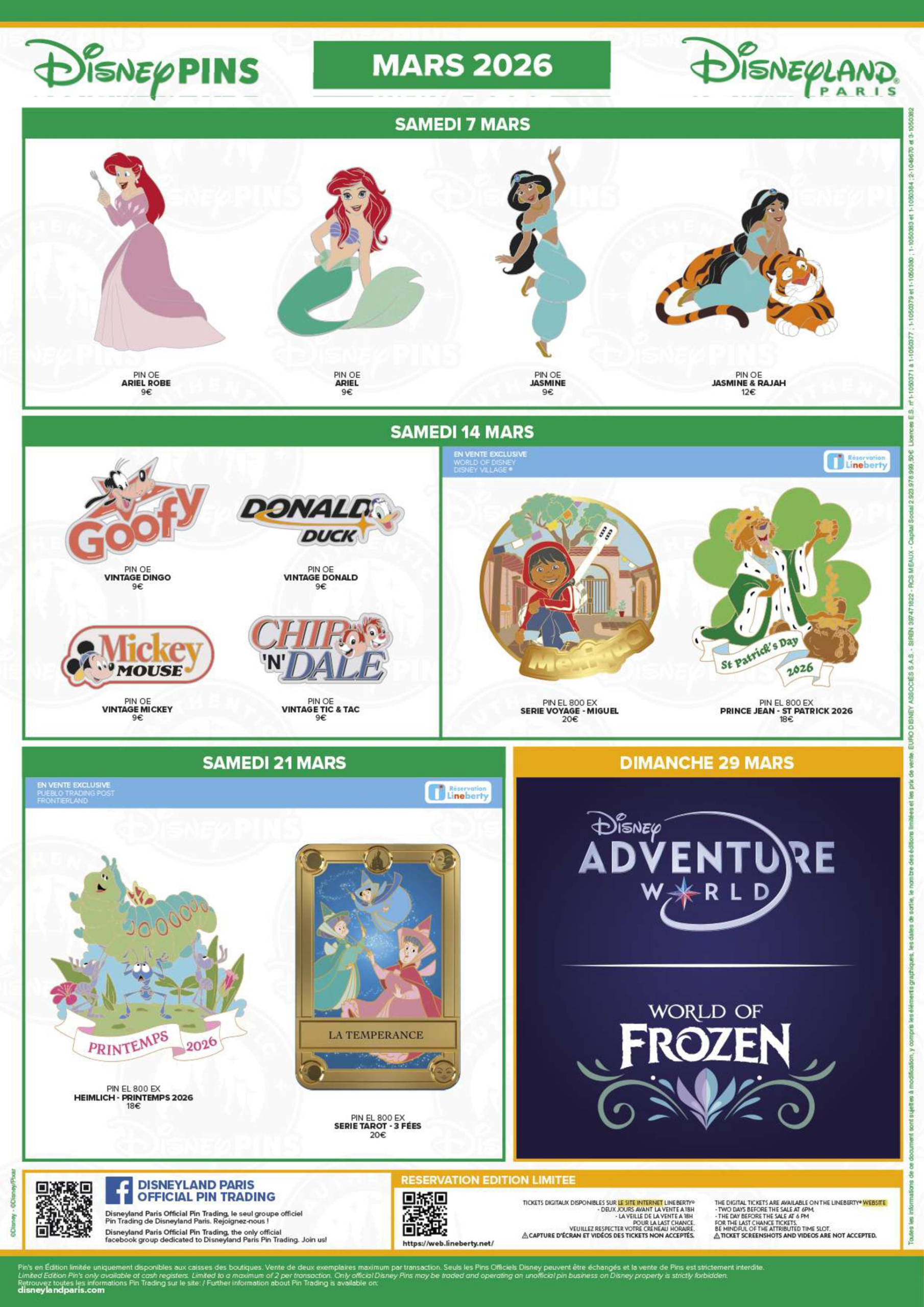 Disneyland Paris March 2026 Pin Release Schedule