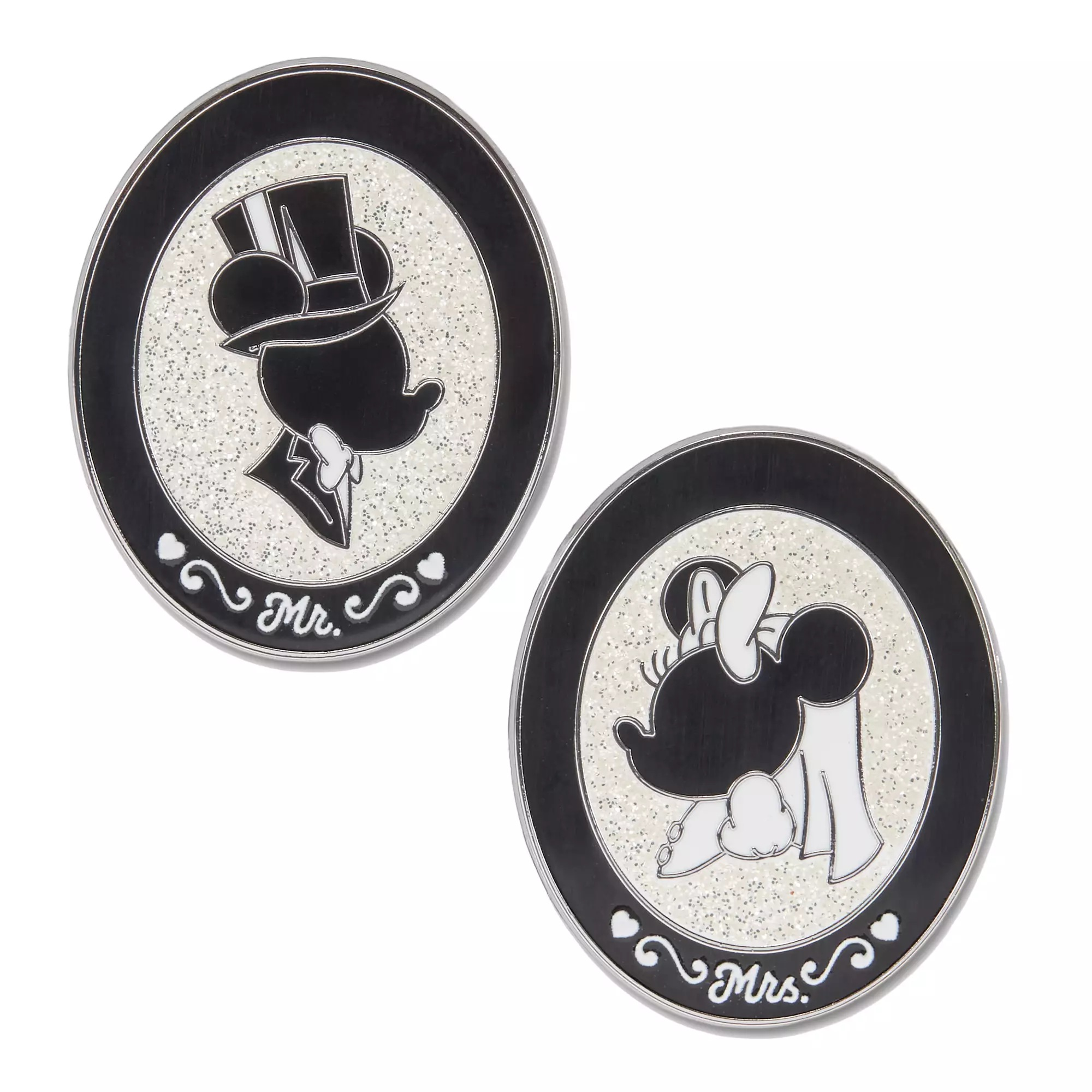 Mickey and Minnie Mouse Shadow Silhouettes ''Mr. and Mrs.'' 2-Pin Set