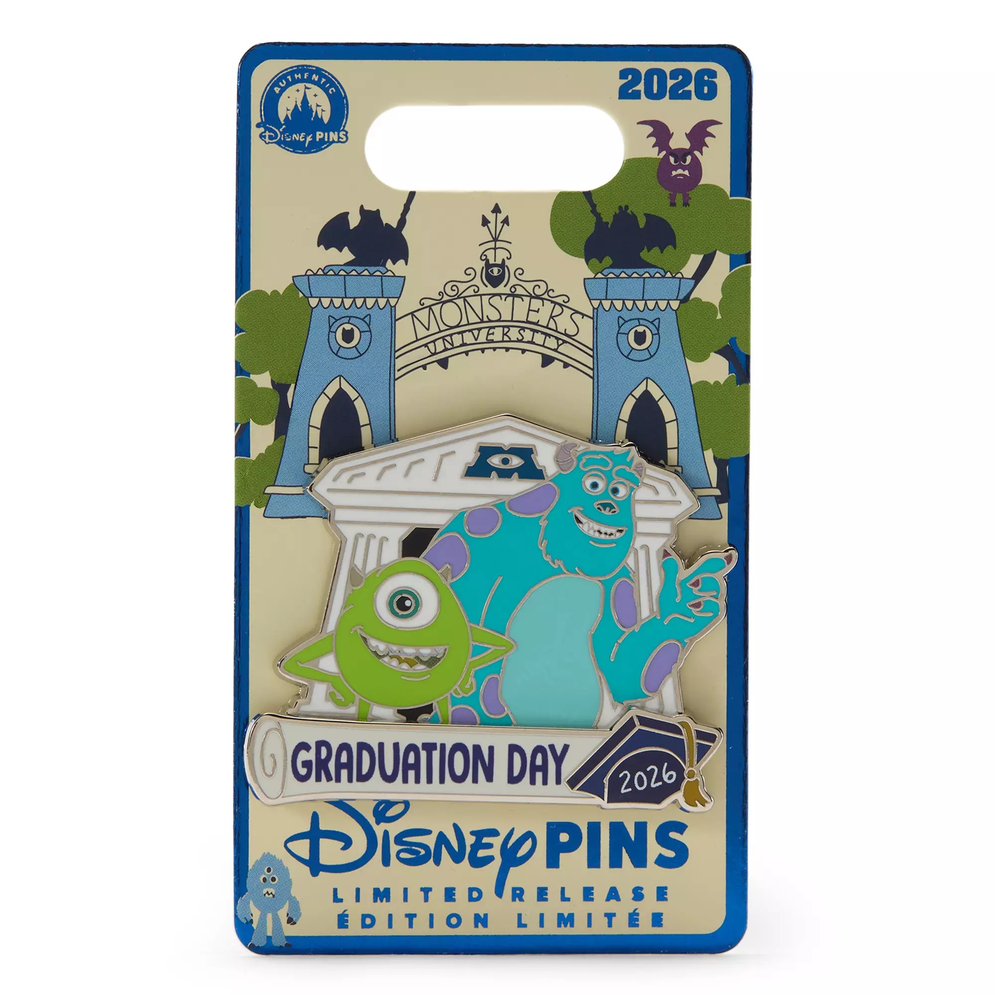 Sulley and Mike Wazowski Graduation Day 2026 Pin – Monsters University – Limited Release Pin