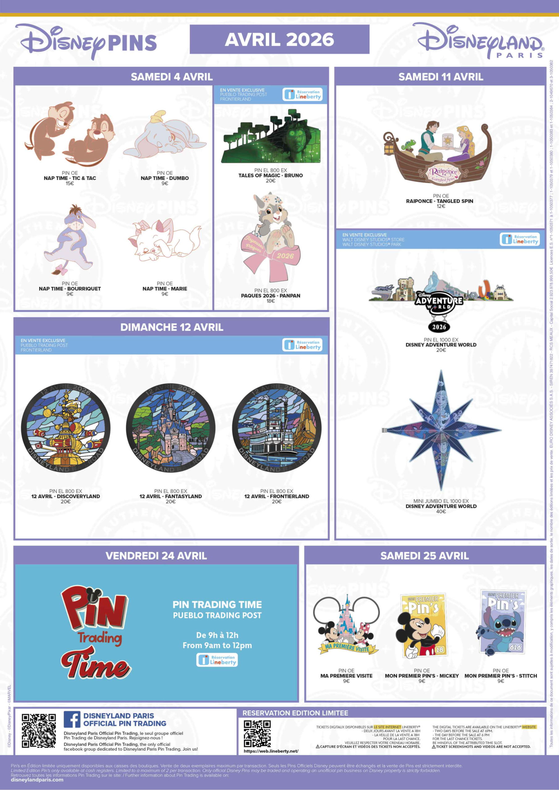 Disneyland Paris April 2026 Pin Release Schedule
