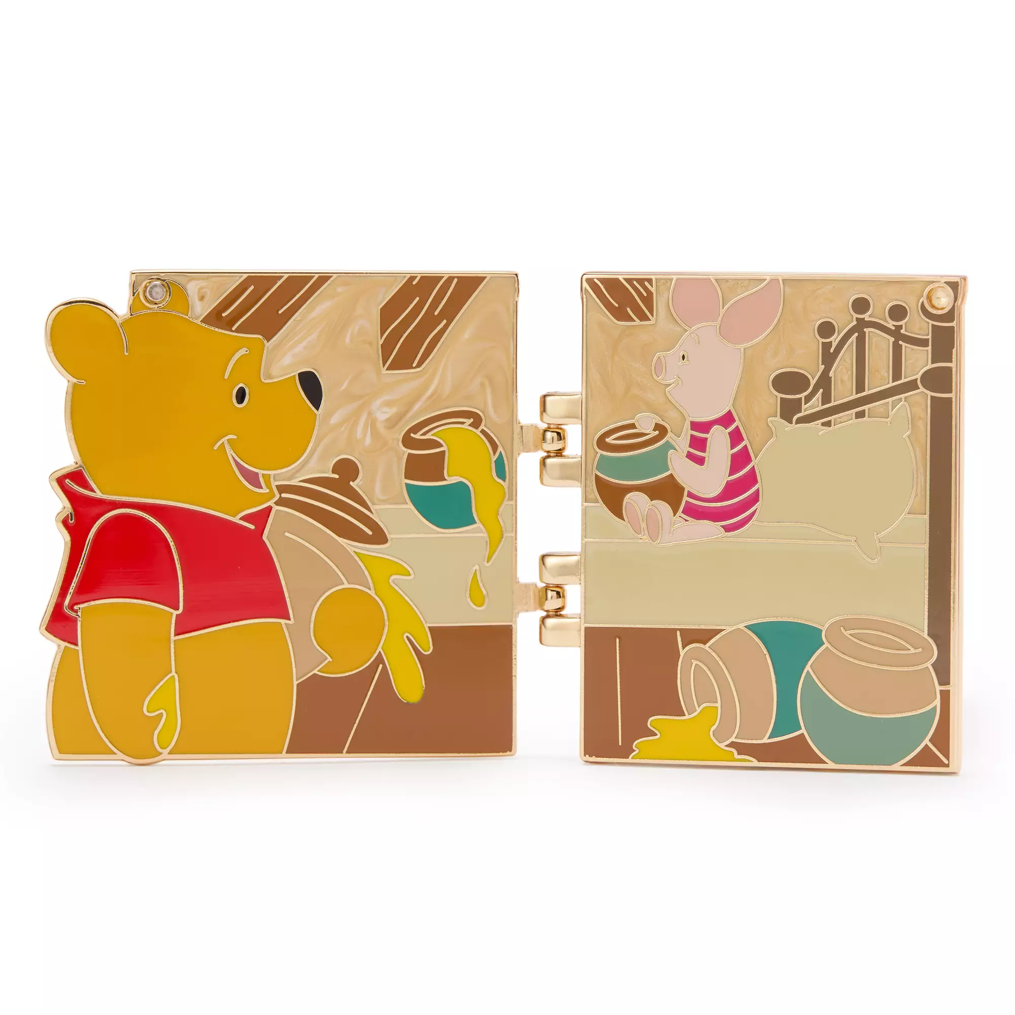 Winnie the Pooh and Piglet Hinged Pin – Disney Enchanted Doors – Limited Edition Pin Opened Up