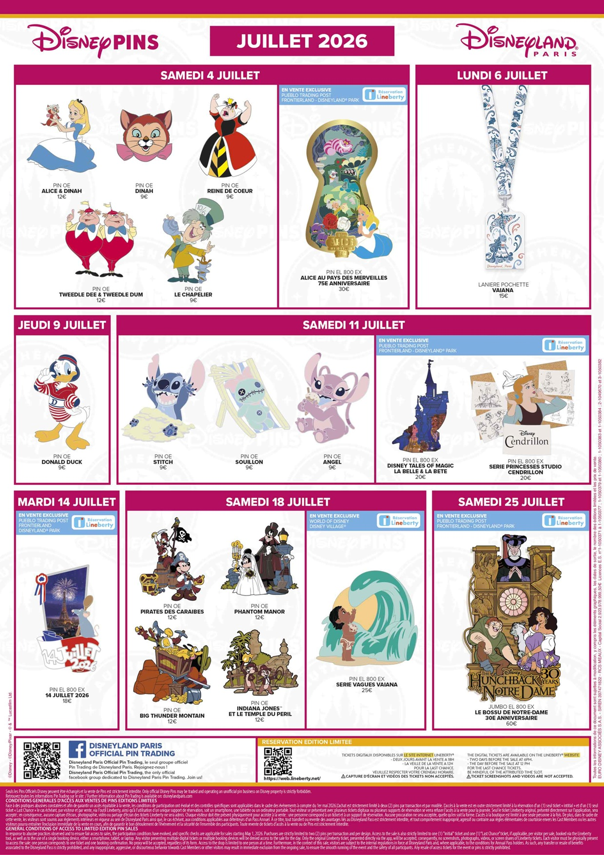 Disneyland Paris July 2026 Pin Release Schedule