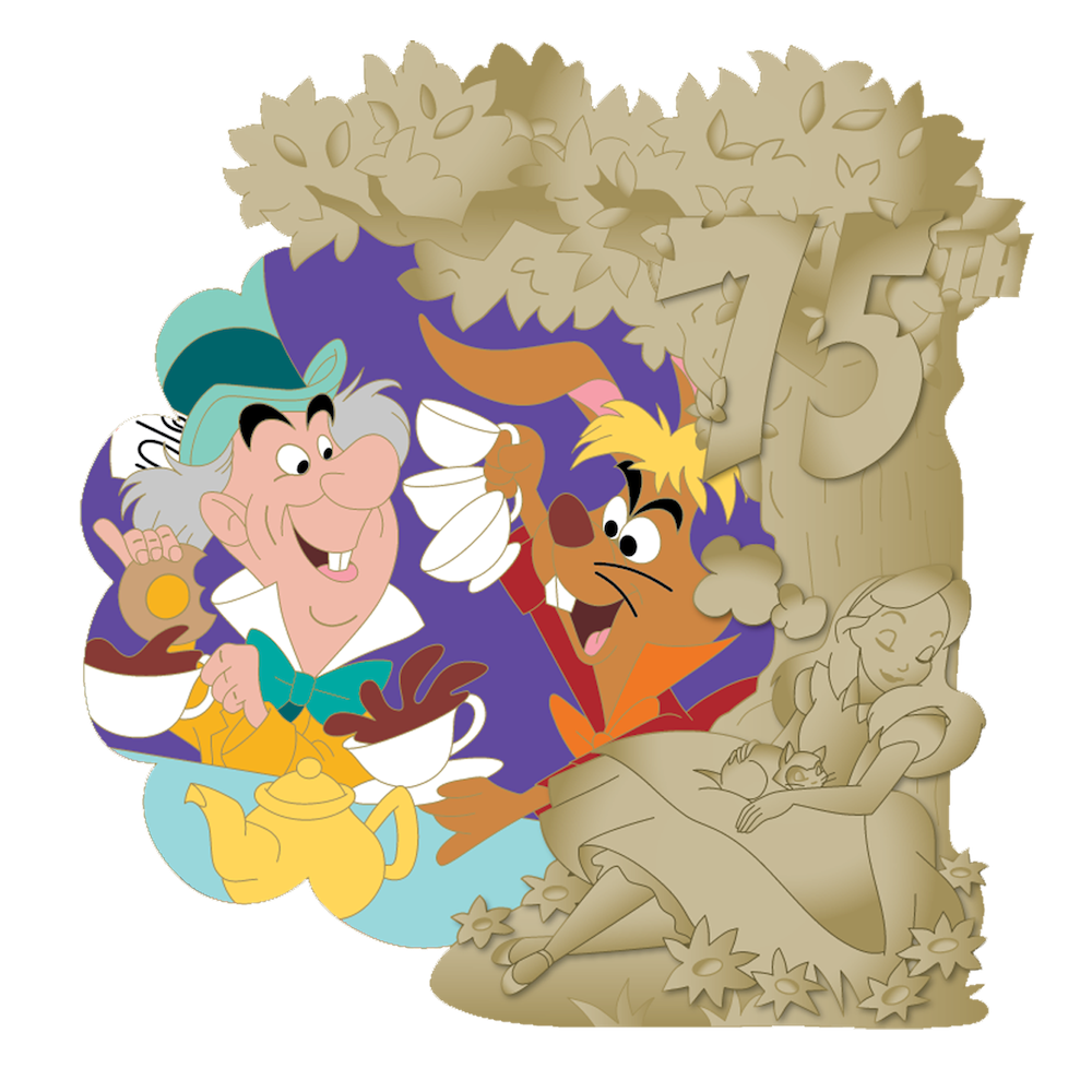 Alice in Wonderland 75th Anniversary Pin – The Mad Hatter & The March Hare