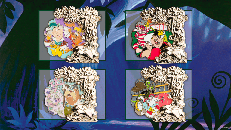 D23 Exclusive Alice in Wonderland 75th Anniversary Pins coming to DisneyStore.com