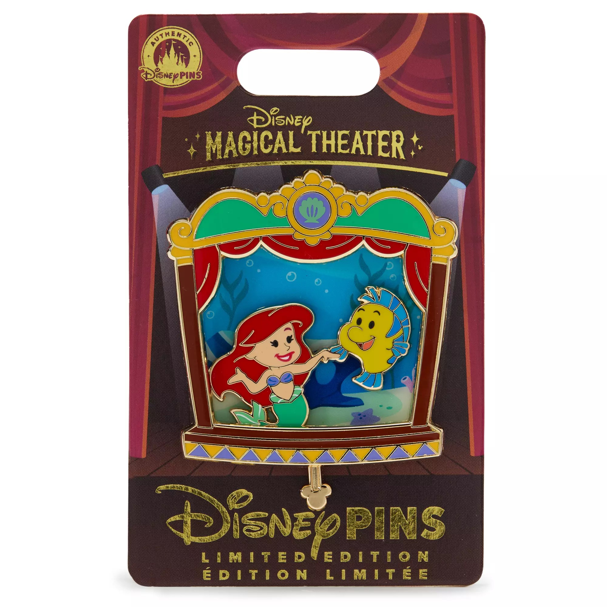 Ariel and Flounder Slider Pin – The Little Mermaid – Disney Magical Theater – Limited Edition