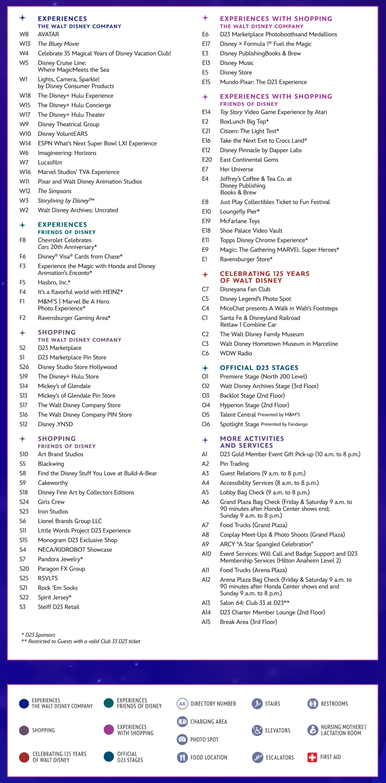 D23 Ultimate Disney Fan Event 2026 Showfloor Map Details