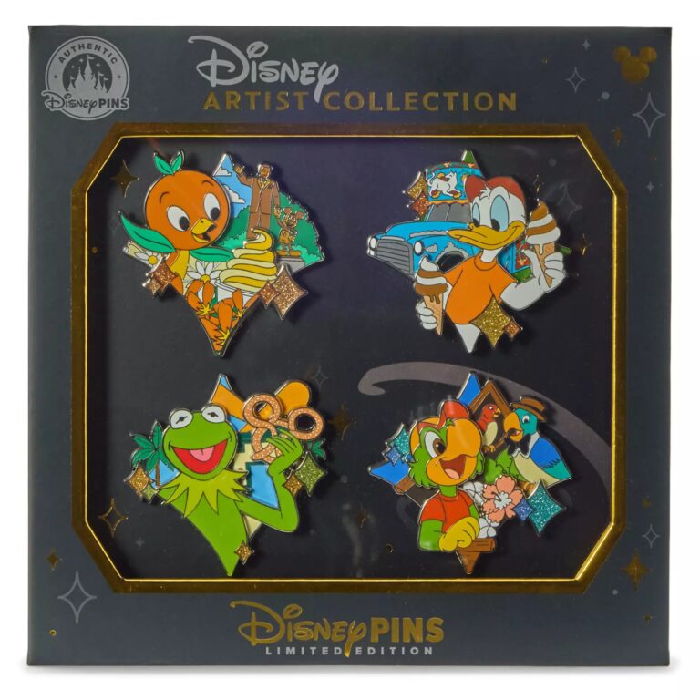 Disney Characters at Disney Parks Pin Set – Disney Artist Collection by Jes Willis and Pati Pereira – Limited Edition