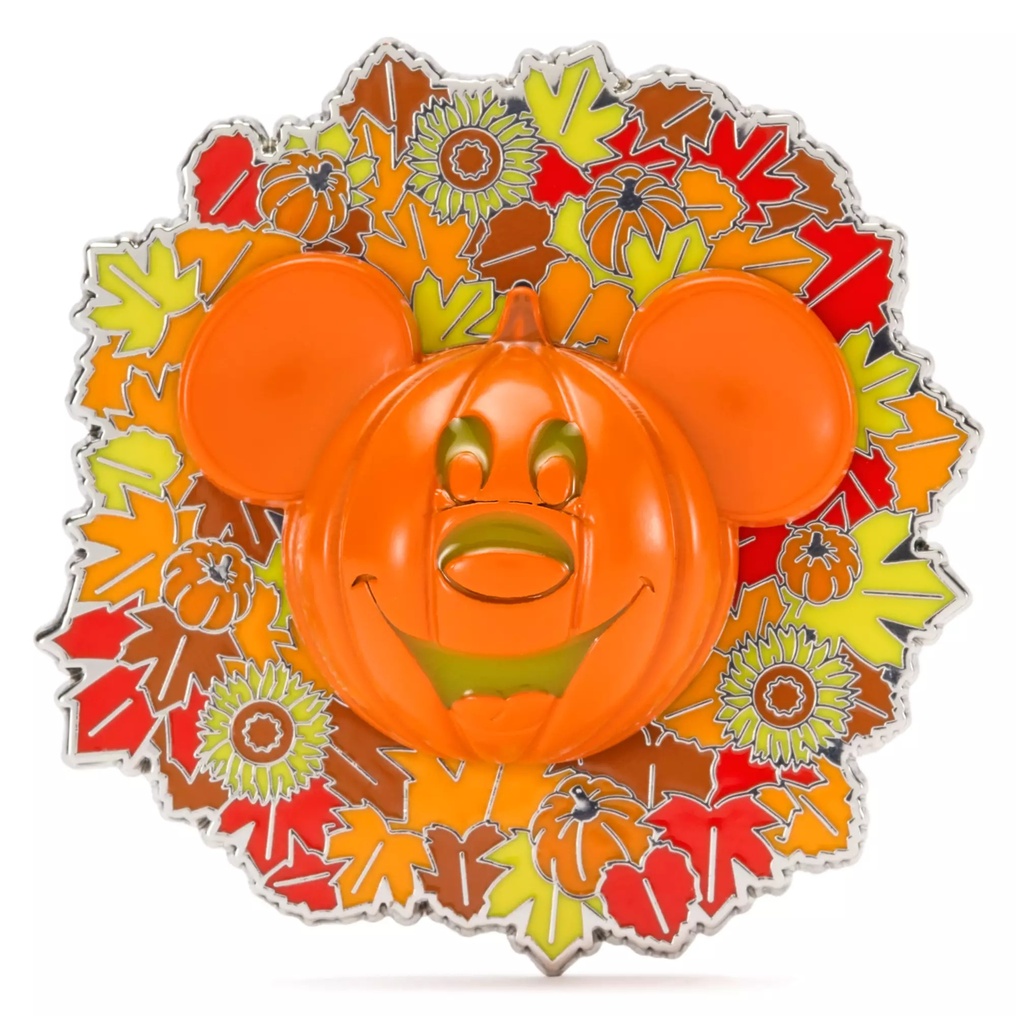 Mickey Mouse Jack-o'-Lantern Wreath Light-Up Halloween Pin 2026 Pin