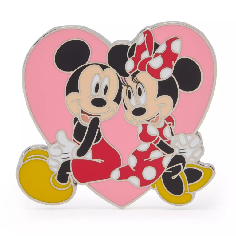 Mickey and Minnie Mouse Heart Pin