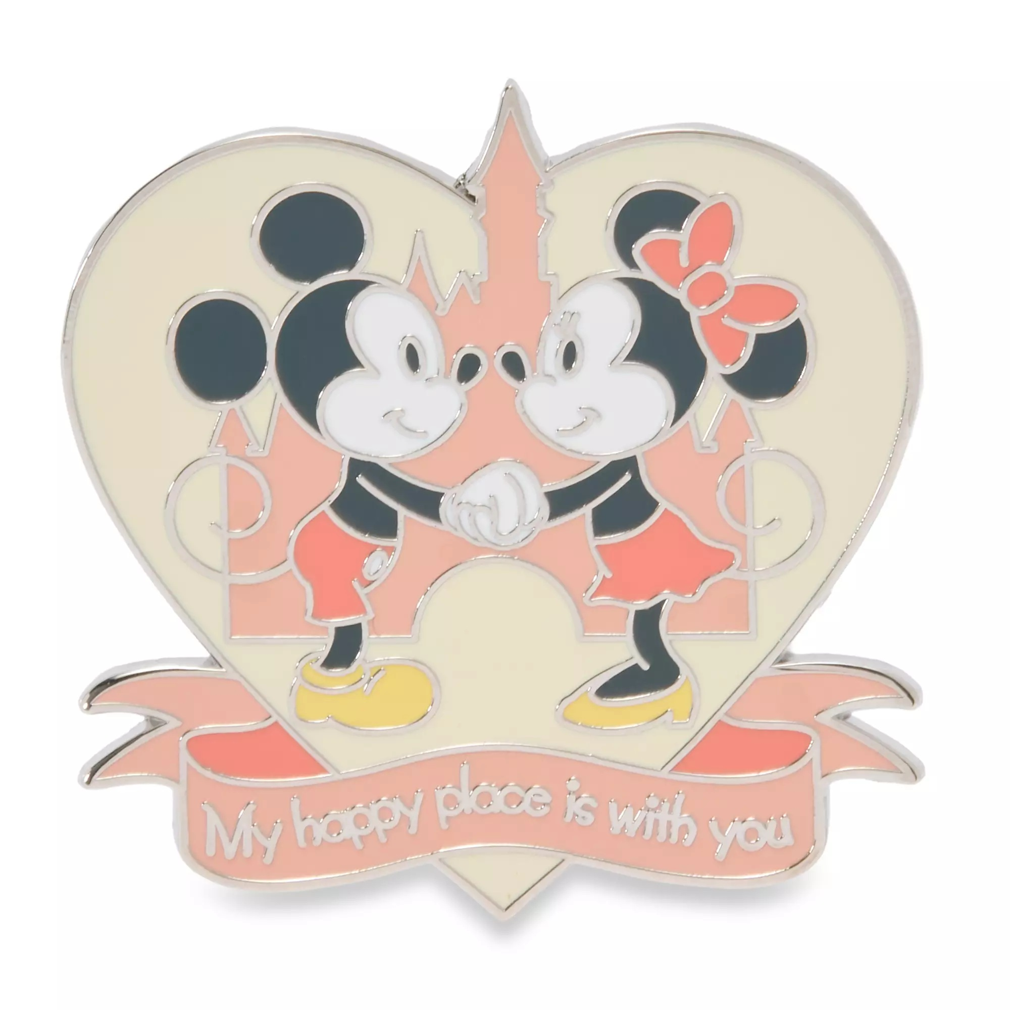 Mickey and Minnie Mouse at Fantasyland Castle ''Happy Place'' Open Edition Pin