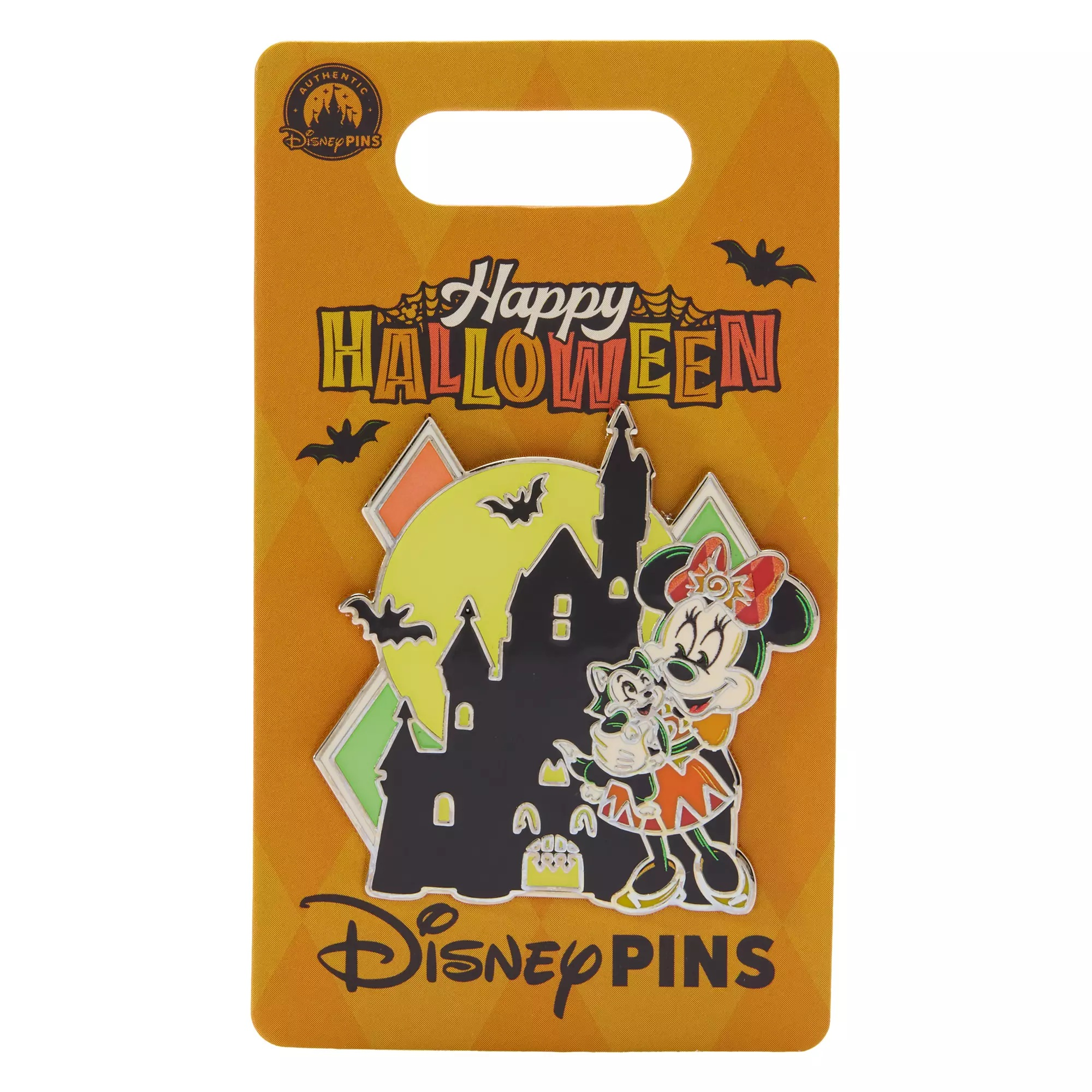 Minnie Mouse and Figaro Glow-in-the-Dark ''Happy Halloween'' Pin