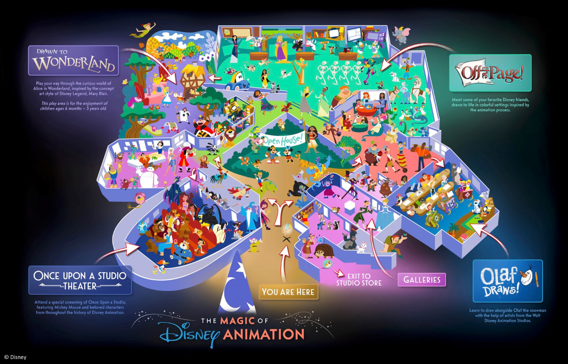 The Magic of Disney Animation Map of Experiences