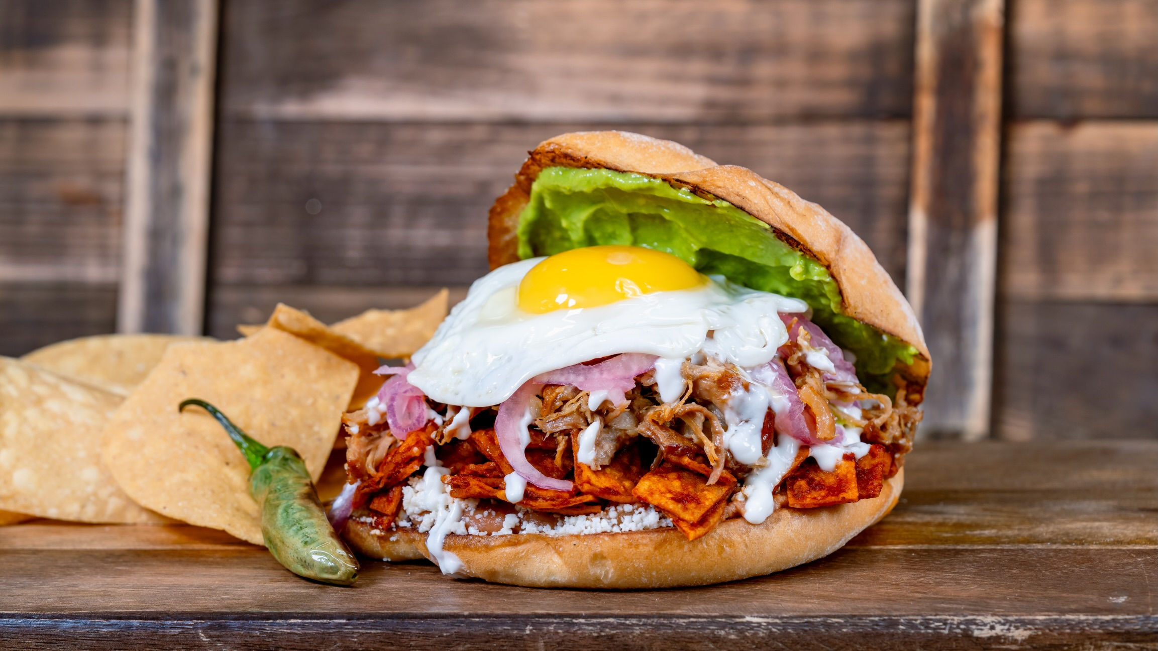Chilaquiles Carnitas Torta