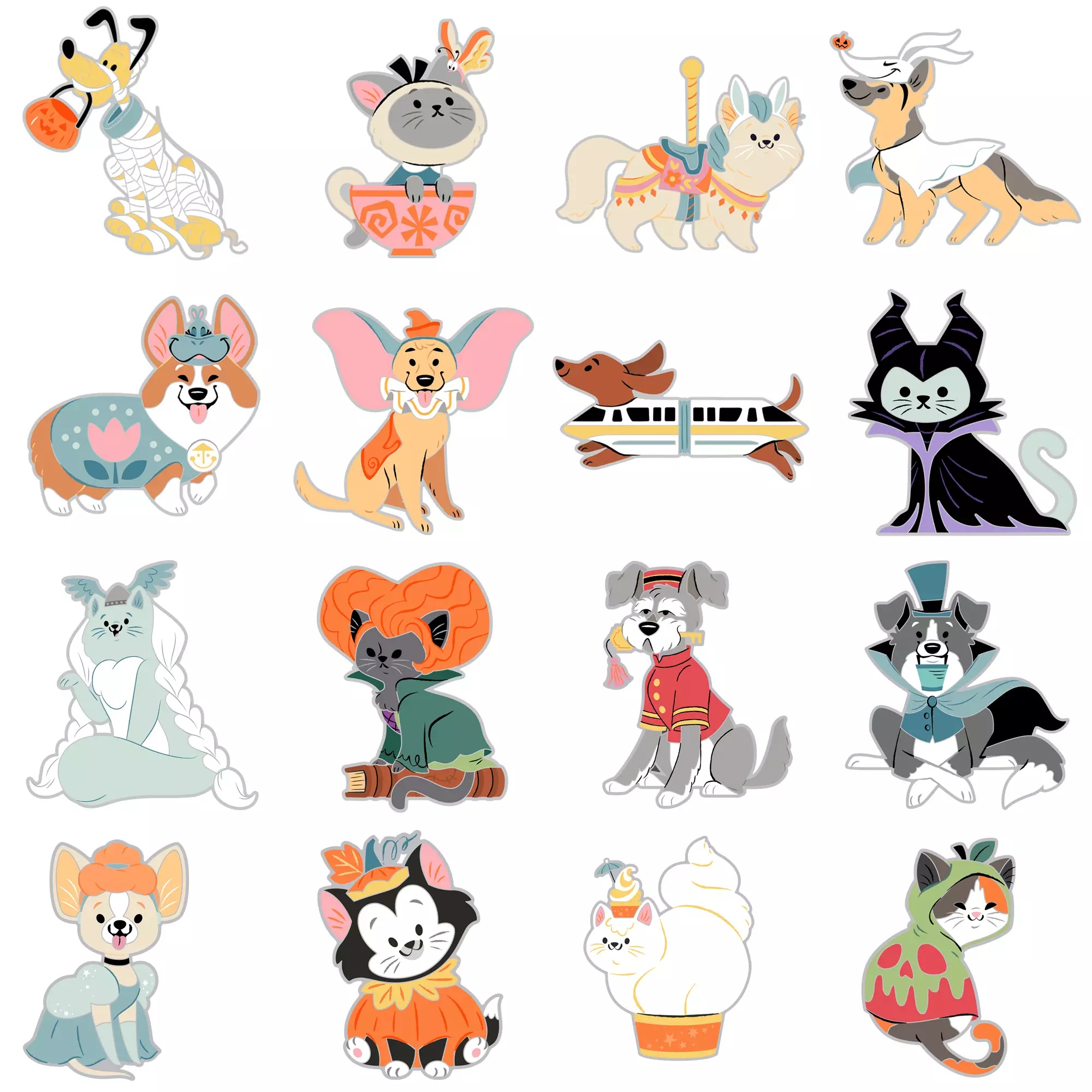 Disney Cats and Dogs Halloween Series Pin Blind Pack – 5-Pc. – Limited Release Pins