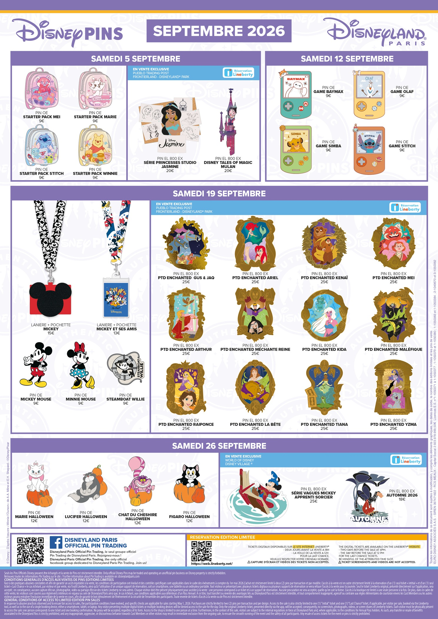 Disneyland Paris September 2026 Pin Release Schedule