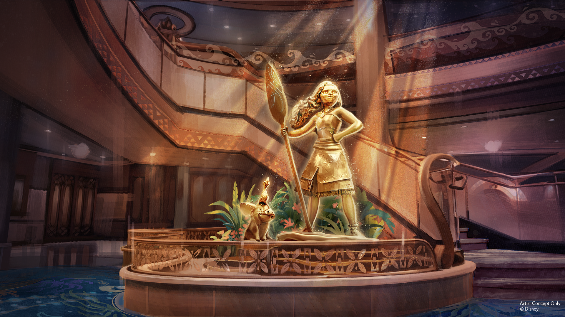 Disney Believe Grand Hall Moana Statue