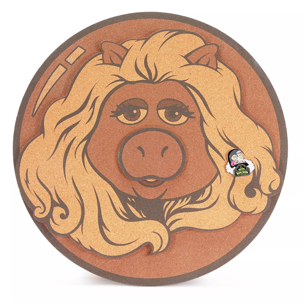 Miss Piggy Pin Collector's Cork Board with Statler & Waldorf Pin – Muppets Haunted Mansion – Limited Release