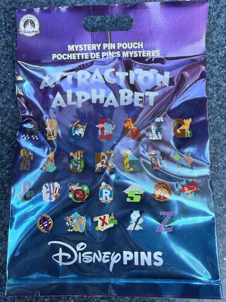 Disney Attraction Alphabet Mystery Pin Set at Disneyland