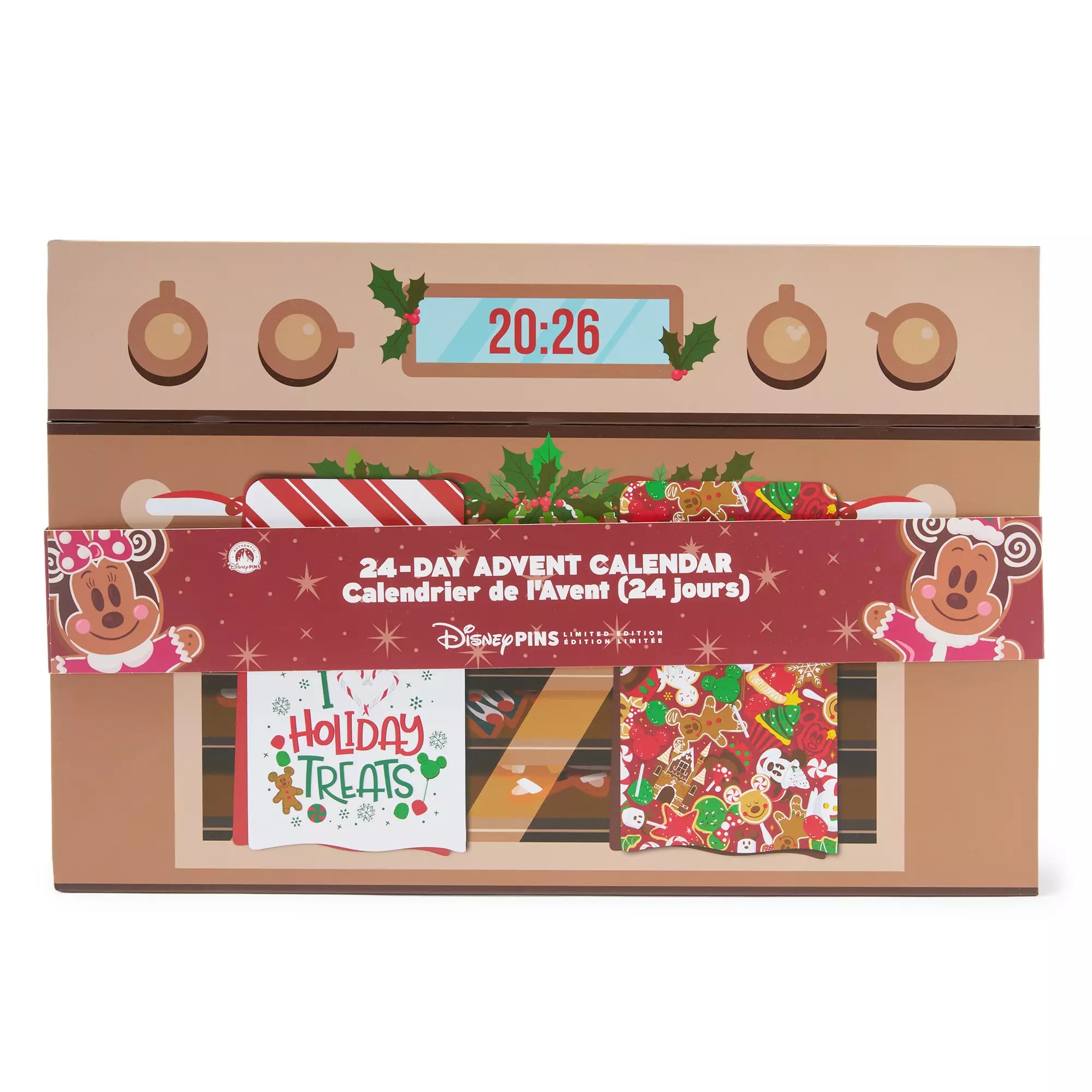 Disney Christmas Cookies 24-Day Advent Calendar Mystery Pin Set 2026 – Limited Edition Box Front