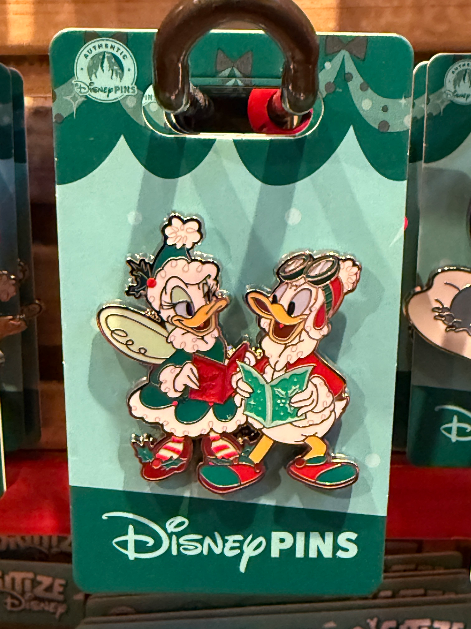 Disney Parks 2026 Donald & Daisy Duck Caroling Holiday Pin