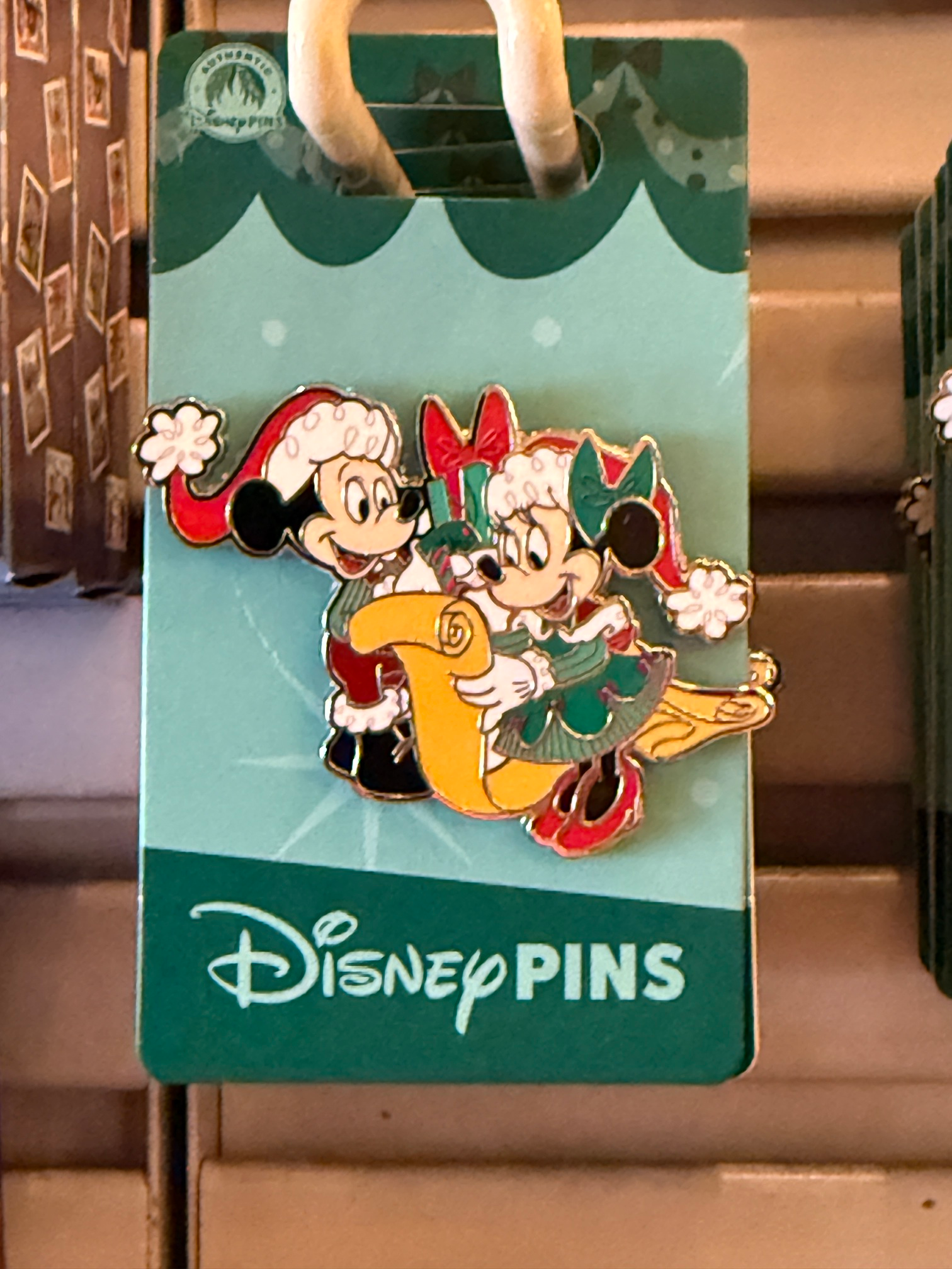 Disney Parks 2026 Santa Mickey Mouse and Minnie Mouse Holiday Pin
