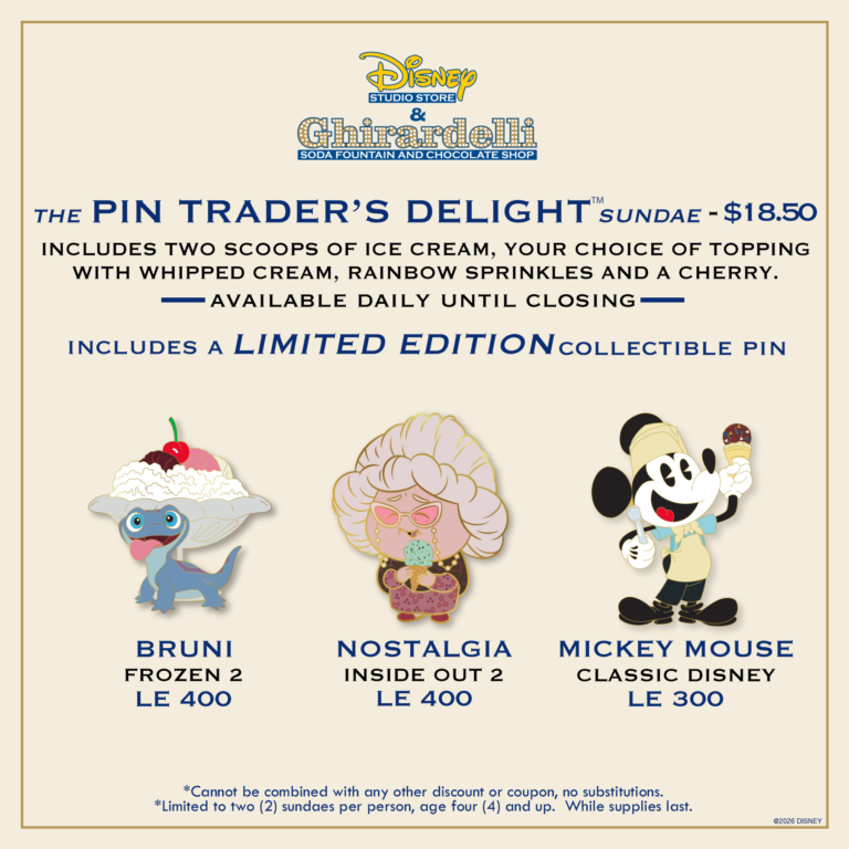Disney Studio Store Hollywood Pin Trader's Delight Second October 2026 Sundae Pins