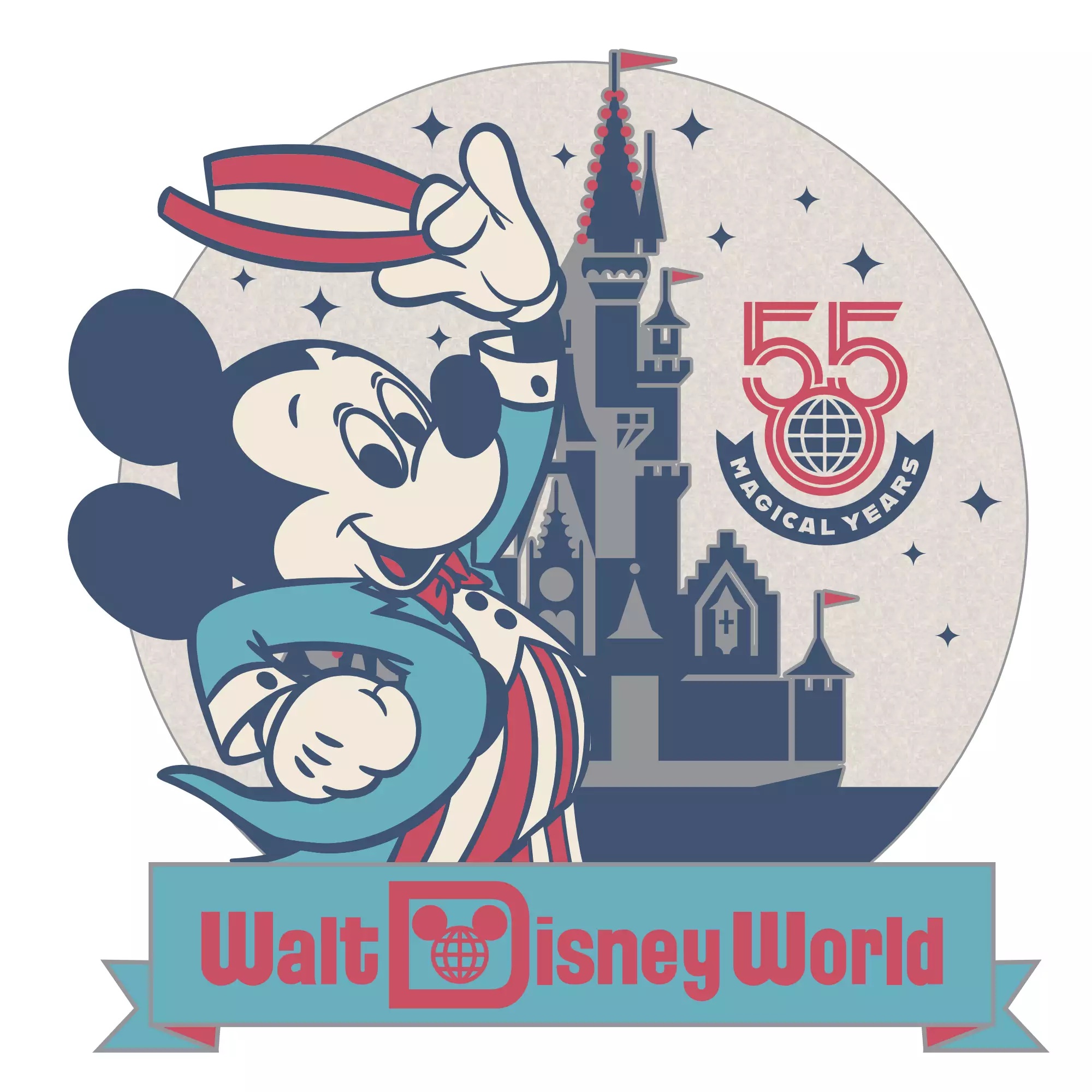 Mickey Mouse and Cinderella Castle Pin – Walt Disney World 55th Anniversary Pin